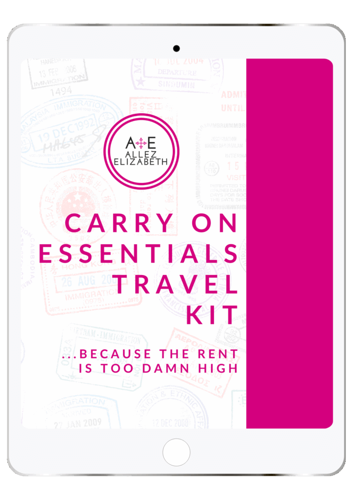 ALLEZ ELIZABETH - iPAD MOCKUP - CARRY ON ESSENTIALS TRAVEL KIT