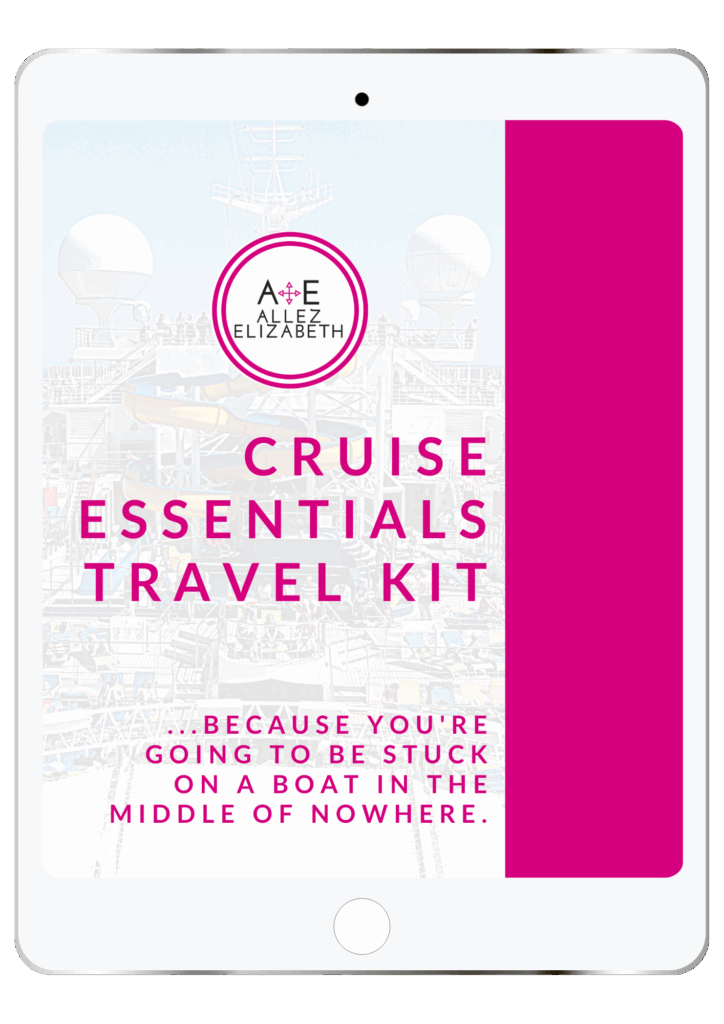 ALLEZ ELIZABETH - iPAD MOCKUP - CRUISE ESSENTIALS TRAVEL KIT