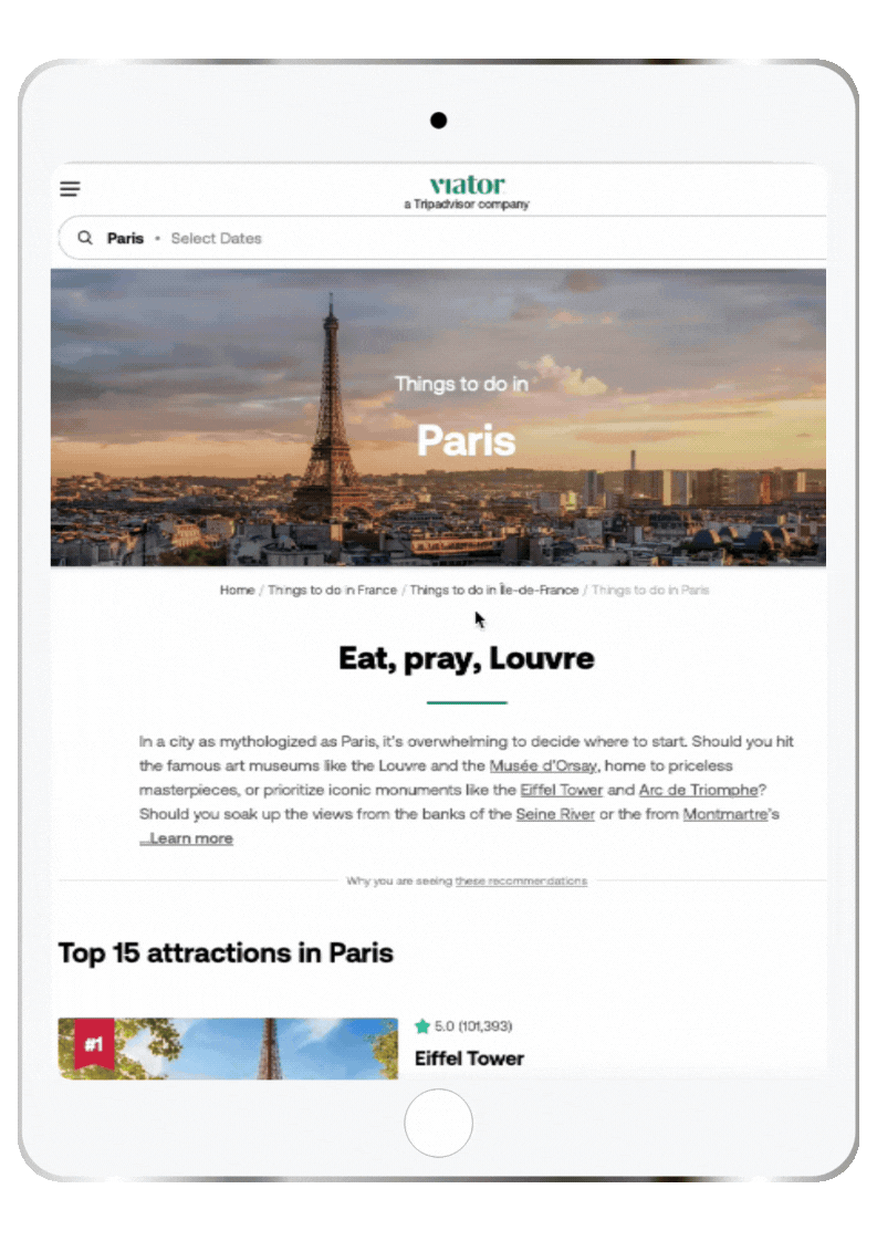 ALLEZ ELIZABETH - iPAD MOCKUP - VIATOR PARIS